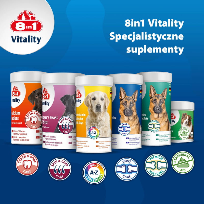 8in1 Vitality Glukozamina Witaminy dla psów stawy i aktywność 55 tabletek 9.jpg